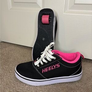 Heelys Black and Pink Roller Sneaks- Like New